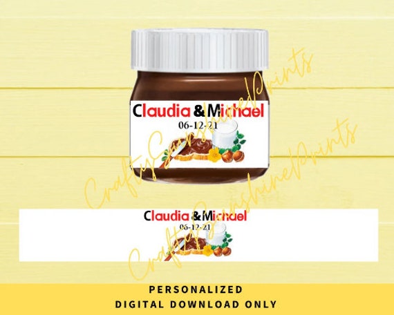SOLO DOWNLOAD DIGITALE Etichette Mini Nutella personalizzate -  Italia