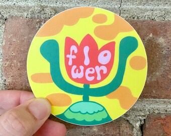 Colorful Flower Sticker — 3" round