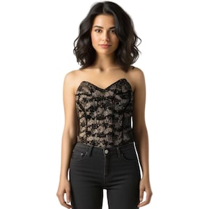 Lady Marlene Rare Vintage 1950-60&#39;s Black Lace Corset Bustier Size 36C