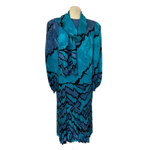 Umi Collections by Anne Crimmins Vintage Blue/Black Dress Size 10