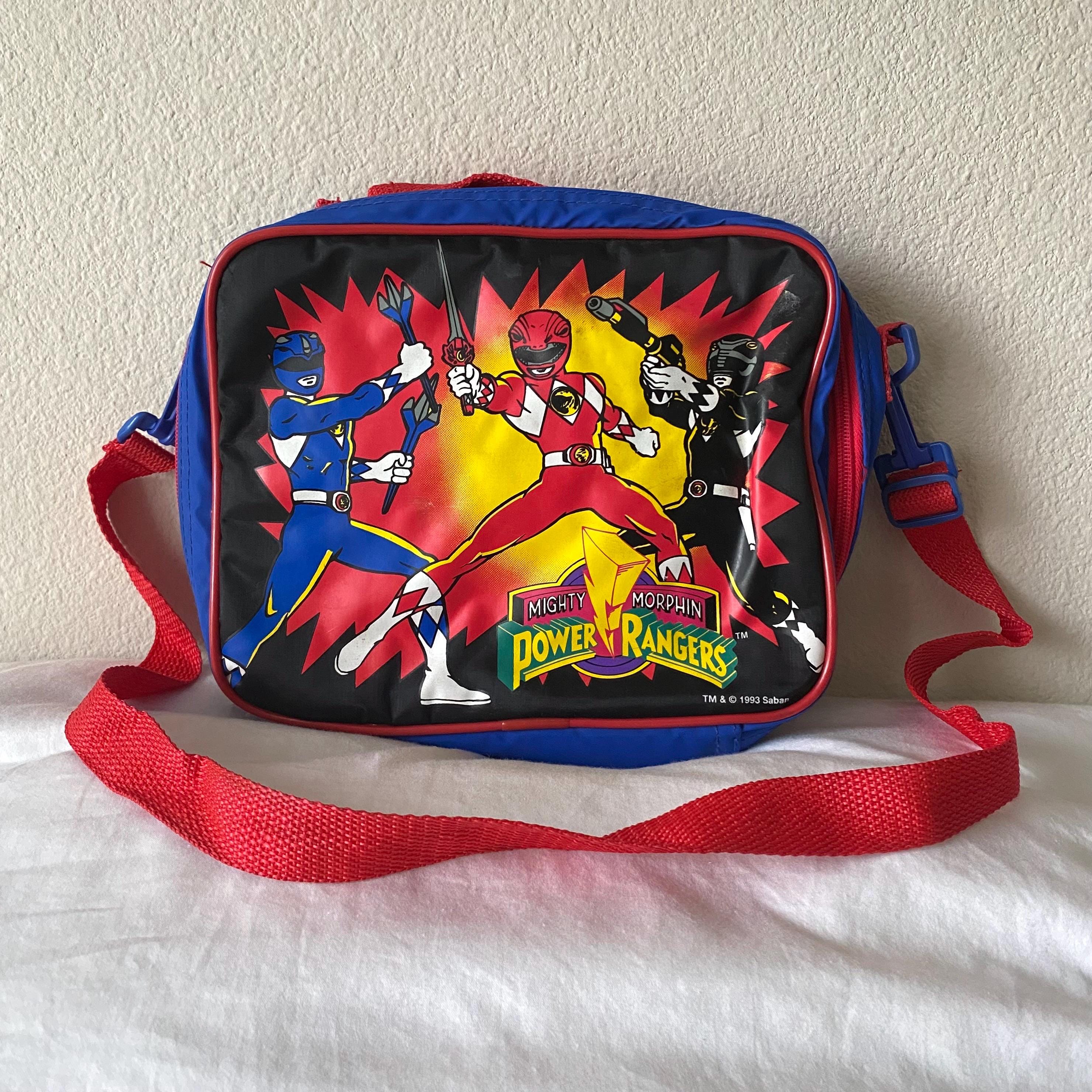 Vintage 1993 90s Power Rangers Crossbody Bag. Black With Red
