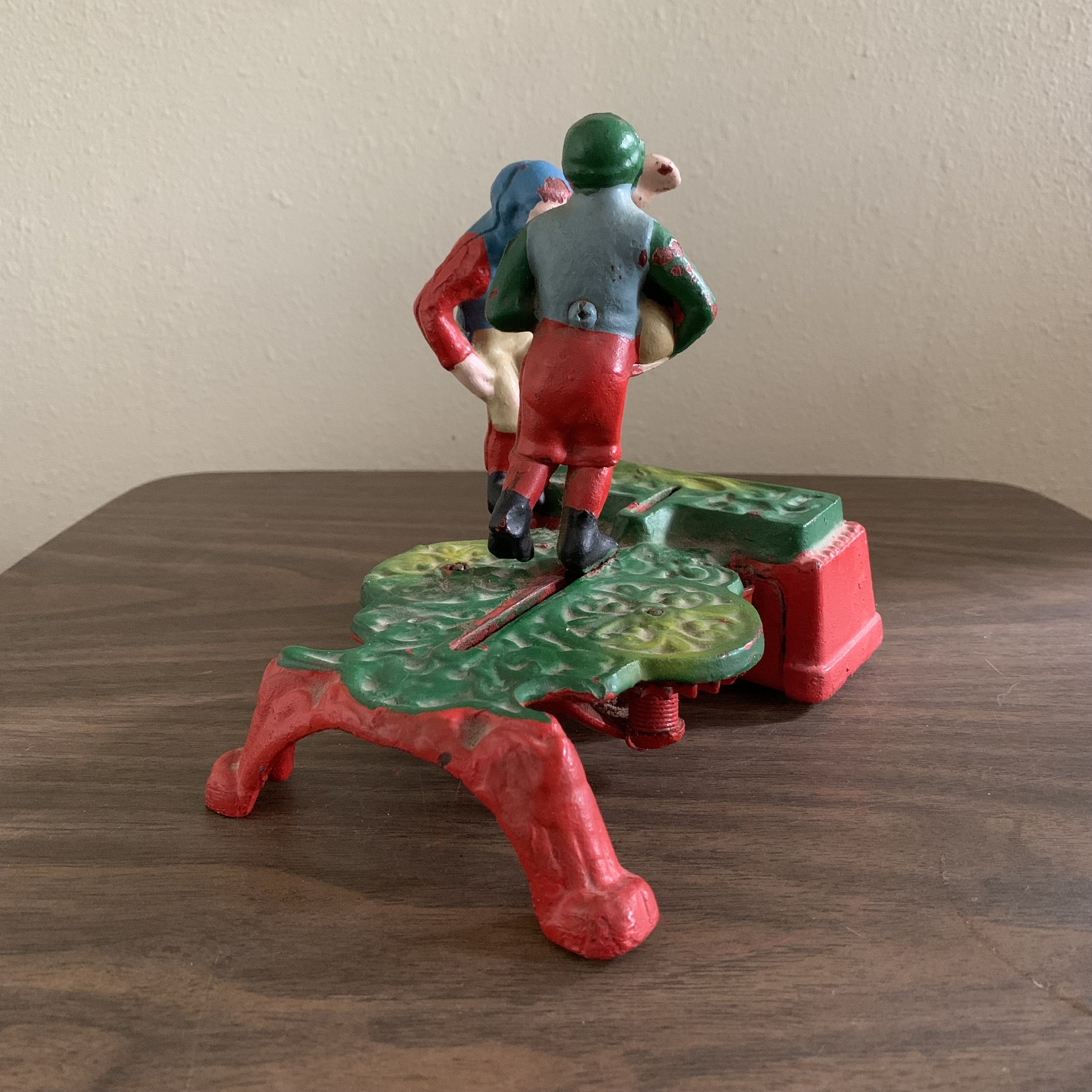 正式的 Rare Antique Football Iron Cast Era Depression 1930s 1920s 記念グッズ