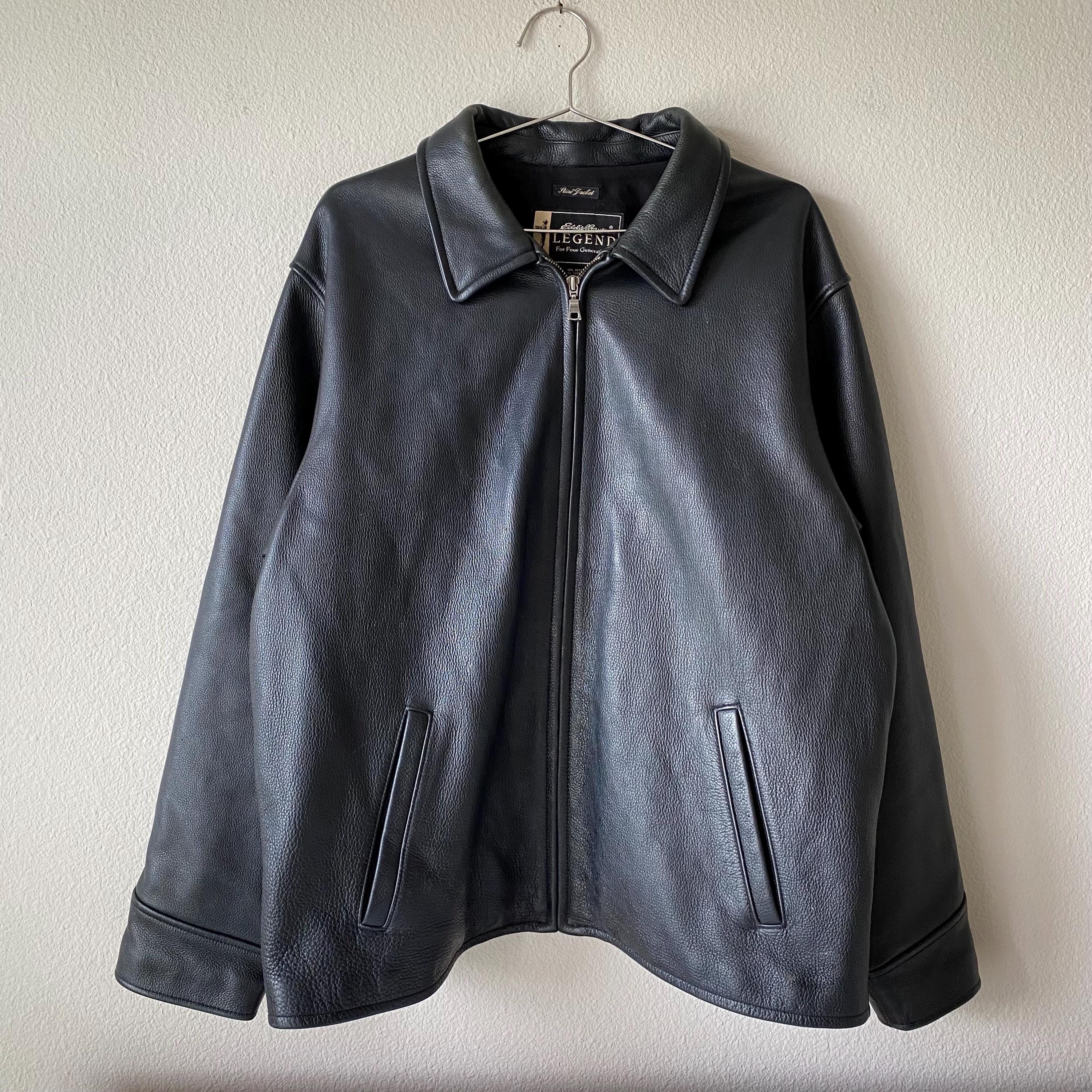 ジャケット・アウター 90s Eddie bauer short leather bombe Eddie Bauer Sz. L Genuine Leather Brown Bomber Jacket Style