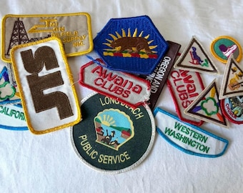 Lot of vintage patches California patches Long Beach patches Oregon patches oil