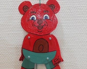Jumping jack &quot;LÖWE&quot;, plywood, 28 cm high, handmade, funny toy, colorful wall decoration, original gift