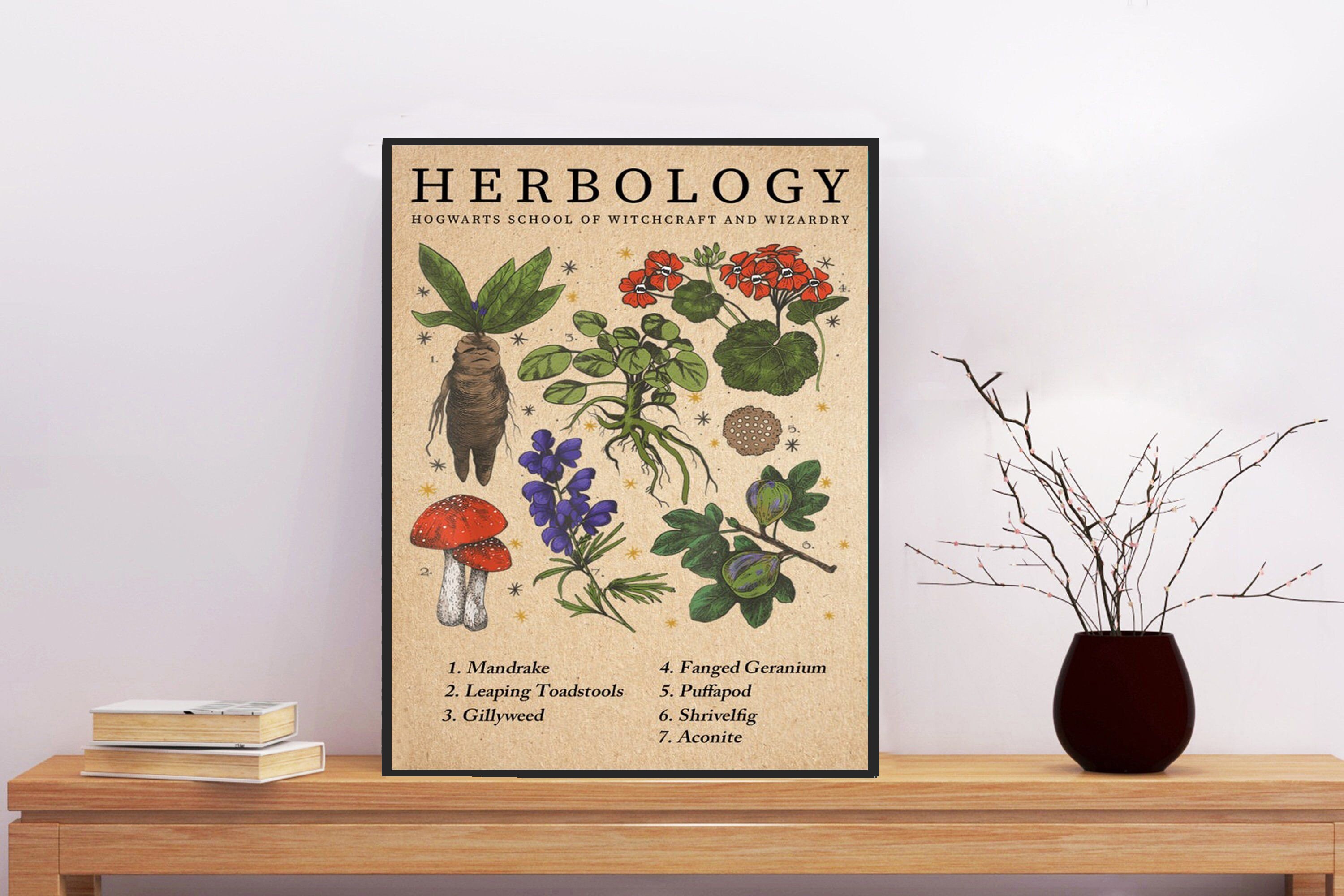 HERBOLOGY Poster Pflanzen Magie Poster vintage inspiriertes Etsy
