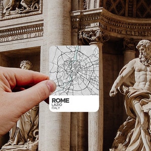 Kaart van Rome, Italië | Minimale stratenkaart | Vinylsticker