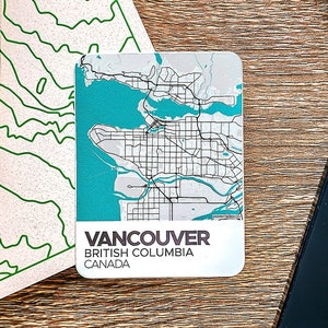 Carte de Vancouver, Colombie-Britannique, Canada | Plan minimal des rues | Autocollant en vinyle