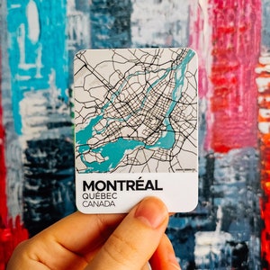 Map of Montreal, Quebec, Canada | Minimal Street Map | Vinyl Sticker