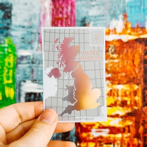 Kartenserie: Vereinigtes Königreich, Großbritannien | Klarer Vinyl-Aufkleber