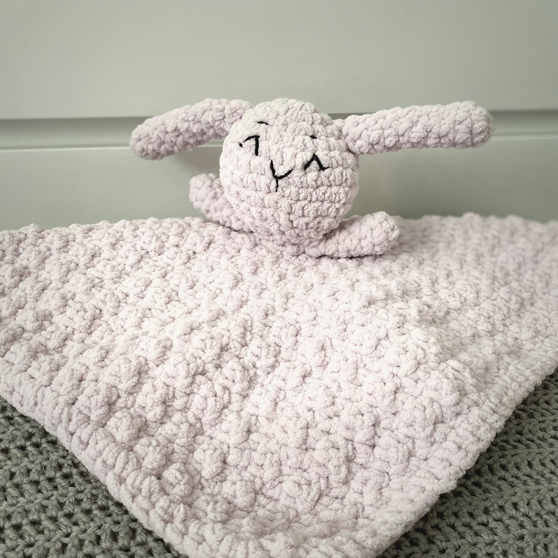 Easy Crochet Pattern Baby Security Blanket UK Terms, US Terms, English