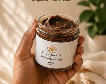 Whipped African Black Soap for Acne | Dark Spots | Gentle Cleanser | Natural Skincare (2 oz and 4 oz)