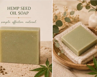 Hemp Seed Oil Soap | Gentle Moisturizing Bar for Sensitive & Dry Skin | Natural Soap