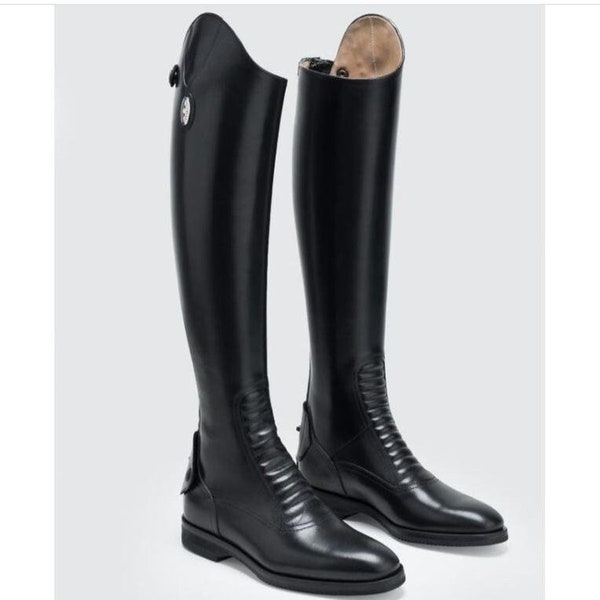 Riding Boot Black Harley Guard Cavalry Boots/shoes, Mountain Boot - Black Leather Shoes - Highest Quality - Long Boot Handmade
