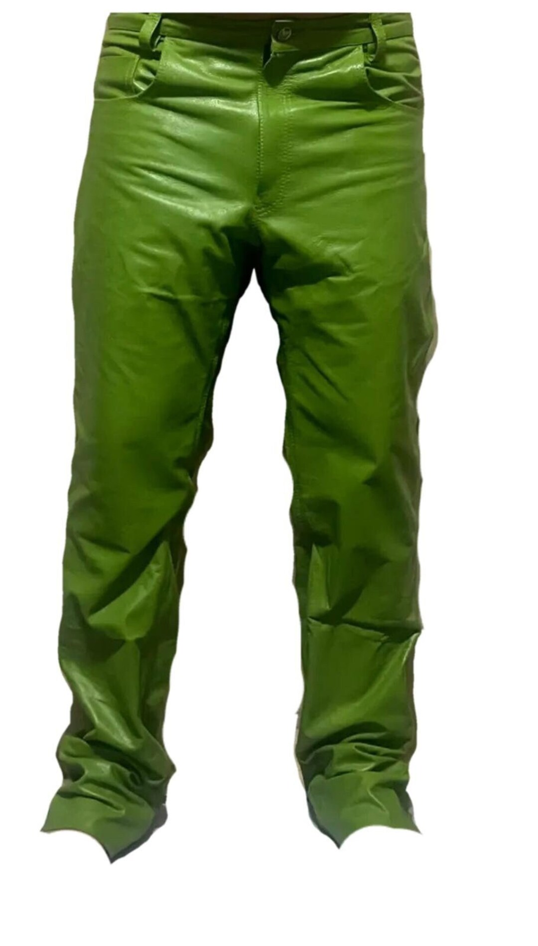 Men's Cargo Leather Pants Men's Genuine Leather Jeans Etsy