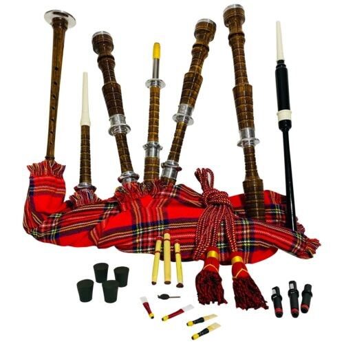 Cornamusa Scozzese Professionale - Highland Bagpipe Royal Stewart Con Borsa - Foto 10