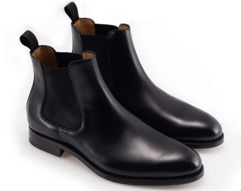 Chelsea Boot , Black Leather Boot Men's, Ankle Boots, Formal Boot , Handmade Boots, Lace Boot, Oxford Shoes men, Italian Shoes, Oxford Shoes