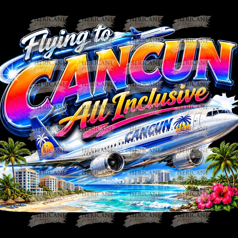 Cancun Flight All Inclusive PNG - Etsy