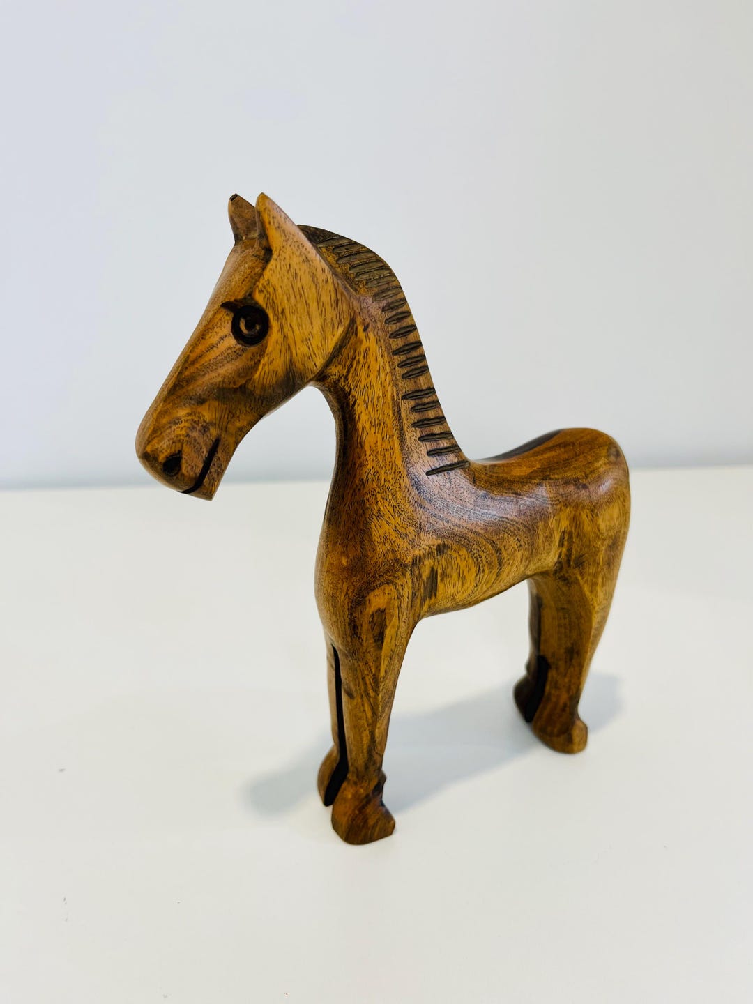 Vintage Carved Wood Folk Art Horse - Etsy