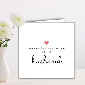 Husband Birthday Card, Birthday Card For Husband, Happy Birthday Husband, 1st Birthday As My Husband, Card For Him, Husband First Birthday