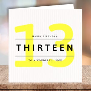 Karte zum 13.Geburtstag Sohn: Moderne Feier