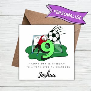 Biglietto di auguri per il figlio tifoso di calcio, biglietto di auguri per il nipote, regalo di compleanno per il nipote, biglietto di auguri per un nipote appassionato di calcio