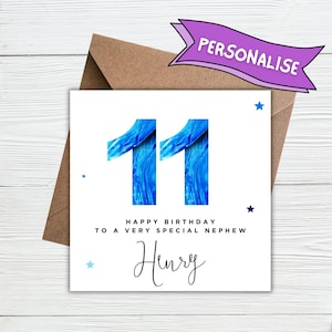 11th Birthday Card for Son, Grandson 11th Birthday Card, 11th Birthday Gift for Nephew, Eleventh Birthday, 11th Birthday Great Grandson