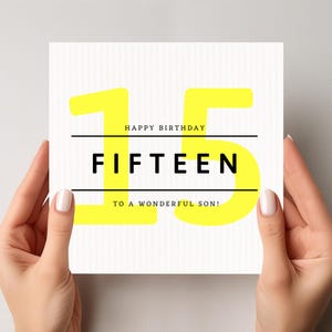 Biglietto di auguri per il 15° compleanno del figlio: celebrazione moderna
