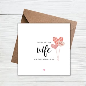 Happy Valentines Day to my Wife, Valentines Day Card, Valentines Day Gift for her, Personalised Valentines Day Card, for Girlfriend Fiancé
