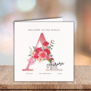 Herzlichen Glückwunsch neue Babykarte, neue Baby Geschenk, Willkommen in der Welt, personalisierte Babykarte, süße Babykarte