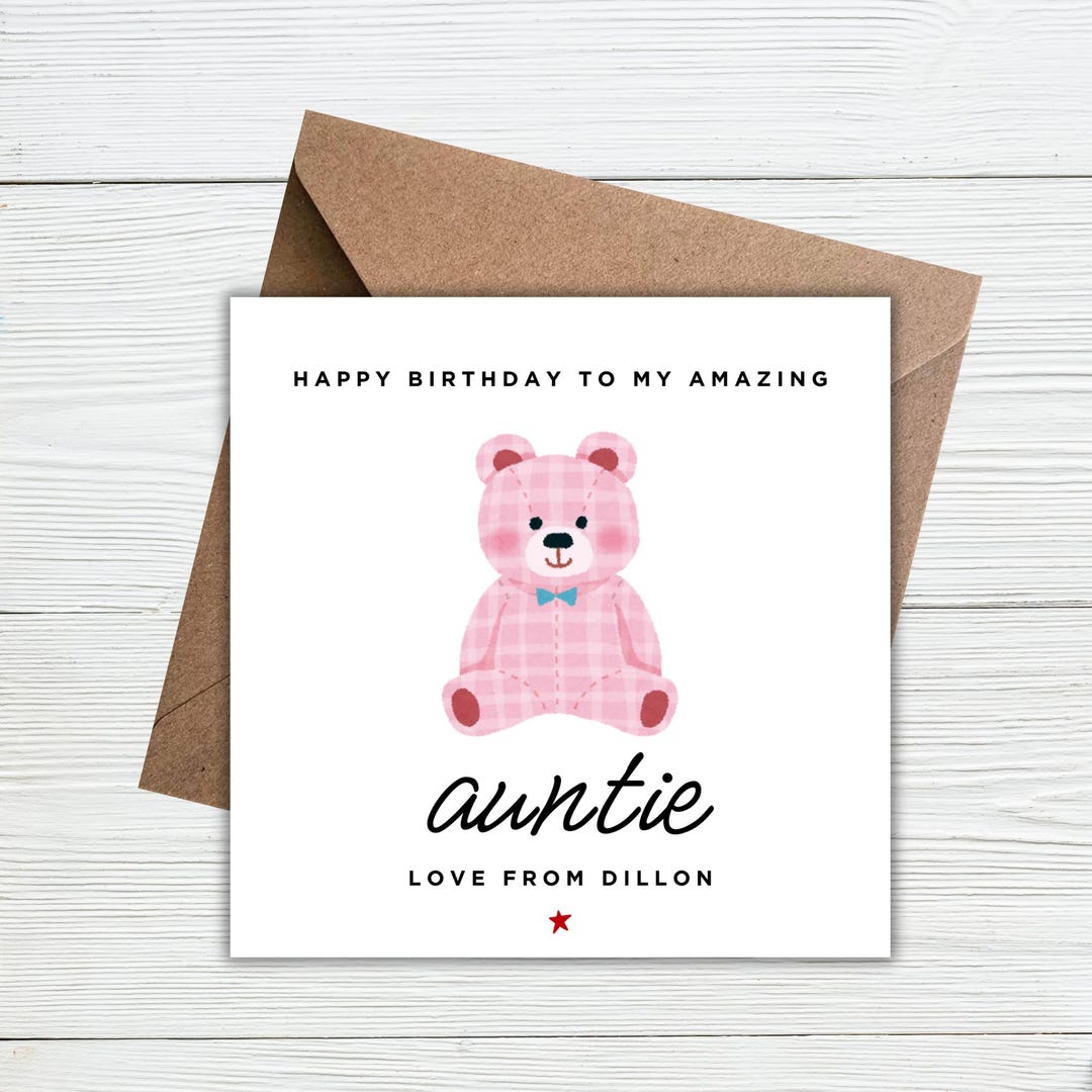 Happy Birthday Card for Auntie, Cute Birthday Card for Aunt, Auntie ...
