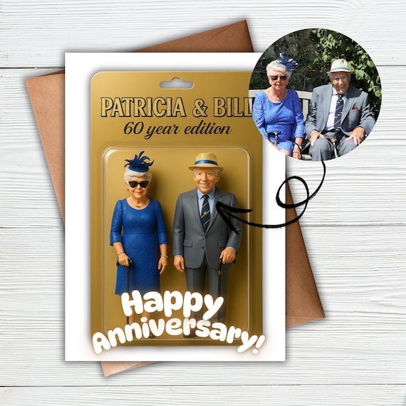 60th Anniversary Card for Grandparents | Diamond Anniversary Card Nan and Grandad | 60 Years Married Card