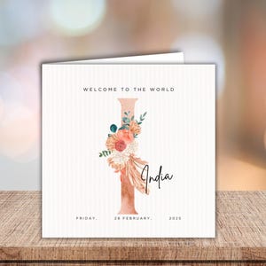 Herzlichen Glückwunsch neue Babykarte, neue Baby Geschenk, Willkommen in der Welt, personalisierte Babykarte, süße Babykarte