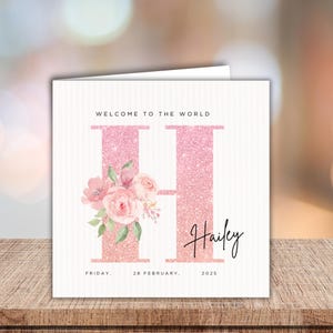 Herzlichen Glückwunsch neue Babykarte, neue Baby Geschenk, Willkommen in der Welt, personalisierte Babykarte, süße Babykarte