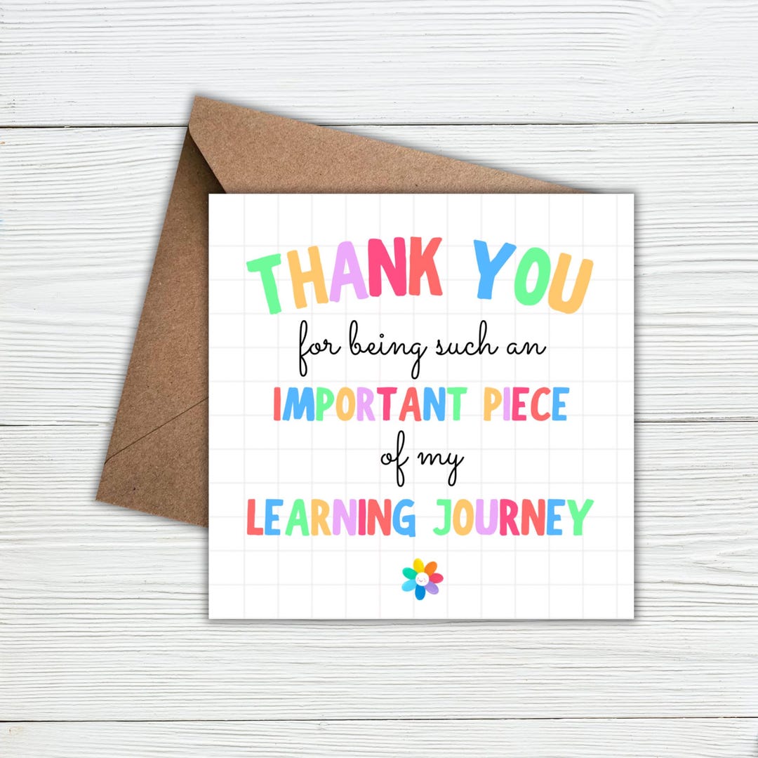 Thank You for Being Part of My Learning Journey, Teacher Assistant Card ...