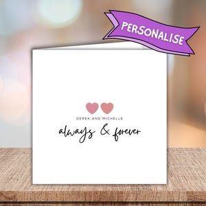 Immer & für immer personalisierte Valentinstagskarte für Ihn, Sie, Freundin, Freund, Ehemann, Ehefrau, besten Freund
