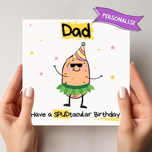 Dad Funny Birthday Card, Birthday Card For Dad, Dad Birthday Gift, Spudtacular Dad Card, Birthday Card For Him, Dad Gift
