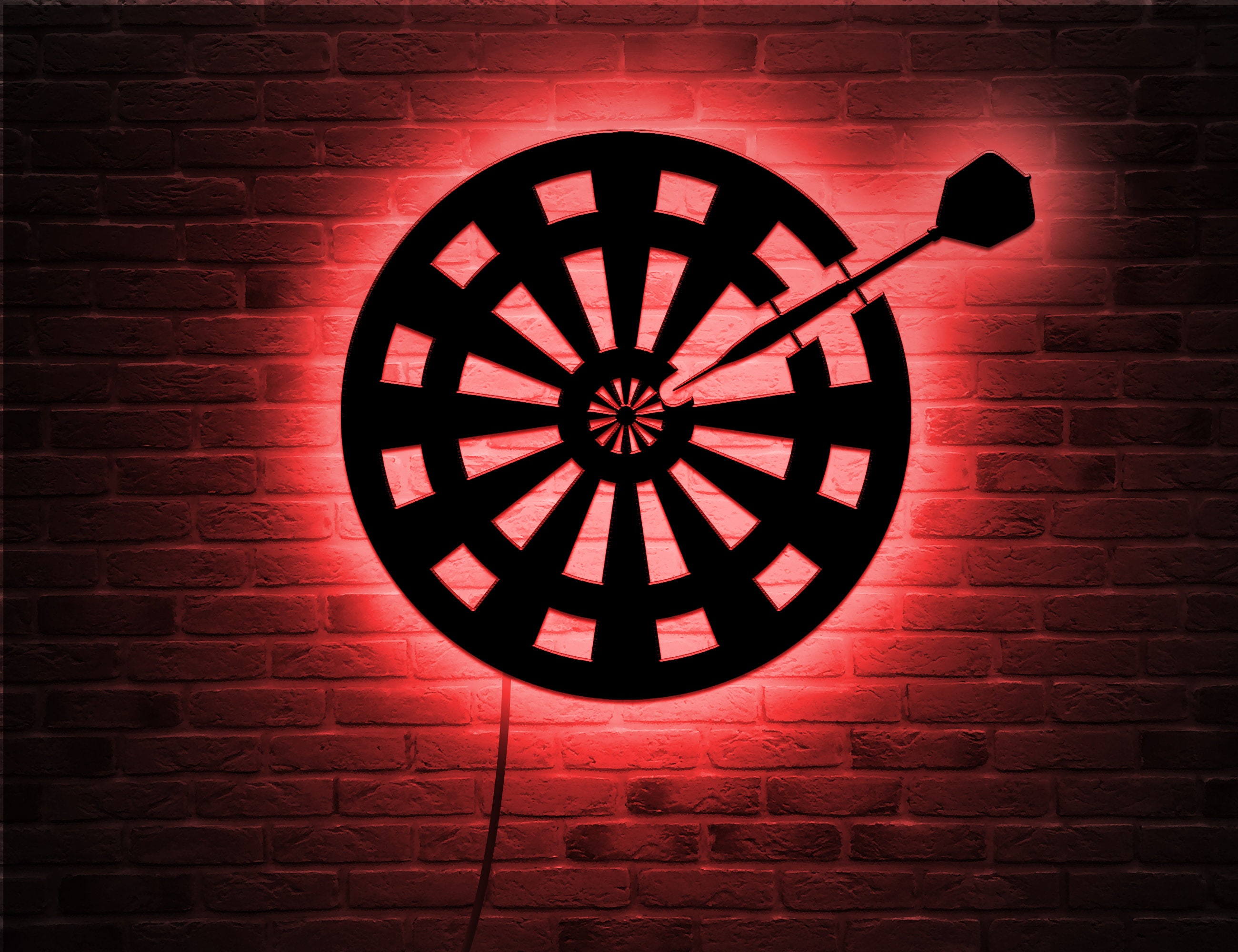 Darts Dart Wanddekoration Schild LED Glow in the dark Wall Etsy