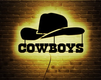 Cowboys Texas Sign LED Wall Decor - Wall Art - Game Room Decor - Gamer Decoration - LED Decor - Custom LED Sign Personalized Gift