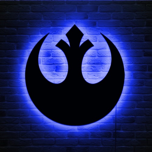 Jedi Badge Wall Decor Sign Led Glow in the Dark Wall Art Etsy UK