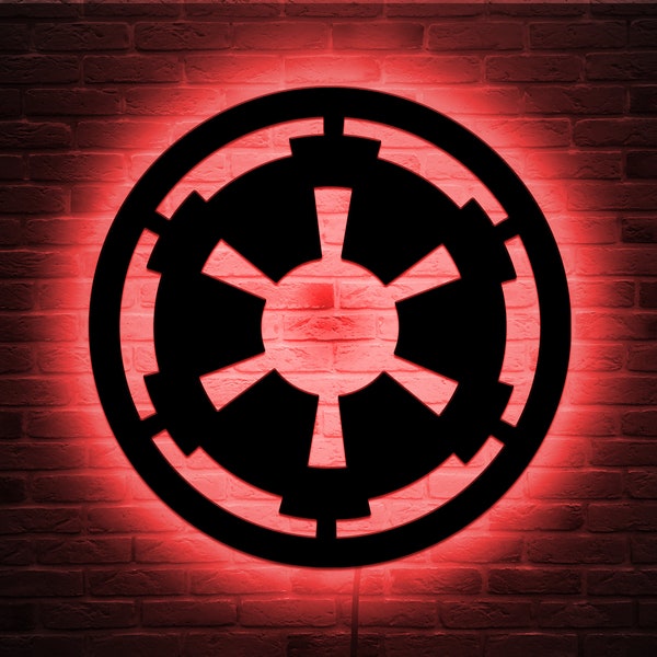 Galactic Empire Insignia Wall Decor Sign Led - Glow in the dark Wall Art - Room Decor - Home Decor - LED Decoration - Custom LED Sign Gift