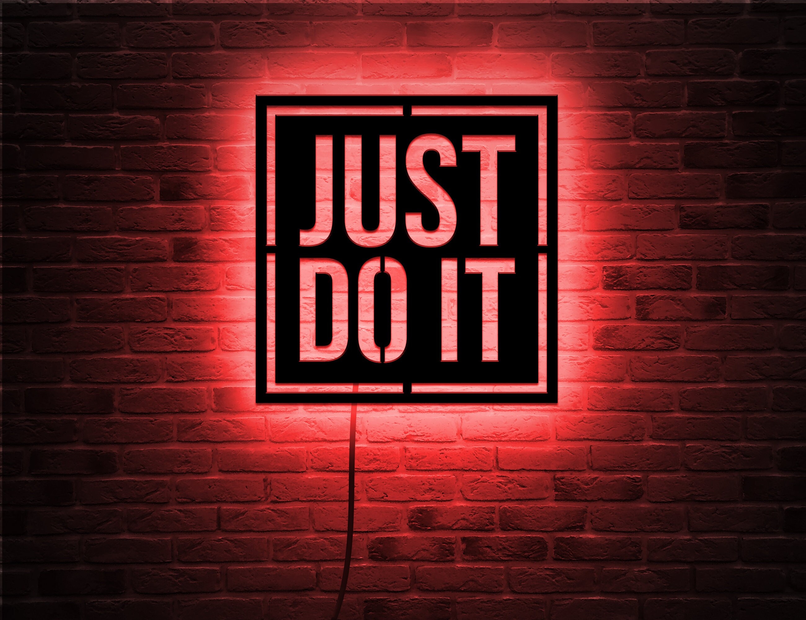 Just Do It Wall Decor Sign Led Glow in the Dark Wall Art Room Decor Home  Decor LED Decoration Custom LED Sign Personalized Gift 