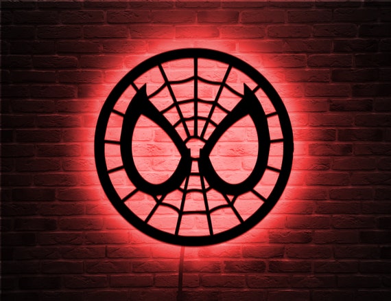 Spiderman LED Wall Decor Glow in the dark Art Kids Room Accent