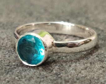 Handmade Blue Topaz Ring: 925 Sterling Silver Gemstone