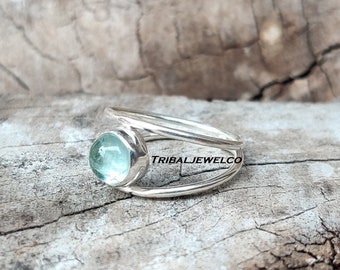 Aquamarine Gemstone Ring, Sterling Silver 925 Ring, Gemstone Ring, Women Ring, Gift For Her, All Occasion Gift, Handmade Ring, Harmony Ring