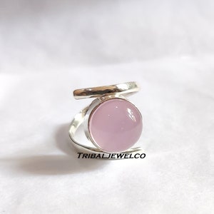 Rose Quartz Ring, Natural Gemstone, 925 Sterling Silver, Handmade Ring, Anniversary Gift, Valentine Gift, Love Gemstone, Promise Ring