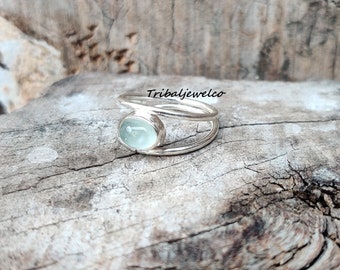 Oval Aquamarine Gemstone Ring, Sterling Silver 925 , Gemstone Ring, Women Ring, Gift For Her, All Occasion Gift, Handmade Ring, Harmony Ring