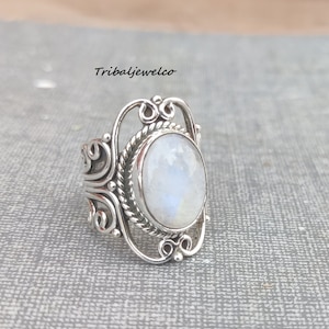 Handmade Moonstone Gemstone Band Ring, Sterling Silver 925 Ring, Gemstone Ring,Women Ring, Handmade Ring, All Occasion Ring, Divine Gemstone