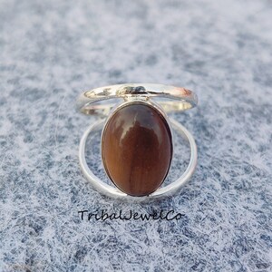 Natural Tiger Eye Ring, Natural Stone Ring, Yellow Tiger Eye Ring, 925 Silver , Handmade Ring, Vintage Ring, Big Gemstone Ring, Gift For Her