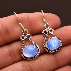 Natural Moonstone Earrings, Handmade Earrings, Silver Earrings, Gemstone Earrings, Handmade Jewelry, Elegant Earring, Gift for Women